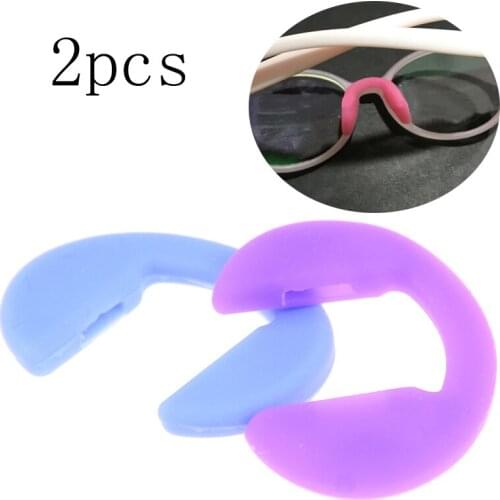 2pc U Shape Anti-Slip Nose Pad Silicone Stick On Pad Eyeglass Sunglasses Eye Glasses Accessories