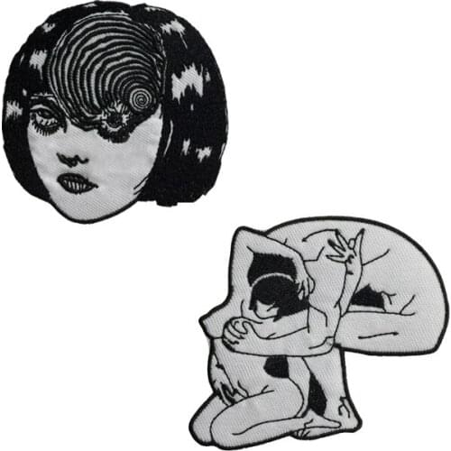 20pcs/lot Embroidery Patch Creative Character Black White Girl Clothing Decoration Sewing Accessories Craft Diy Applique