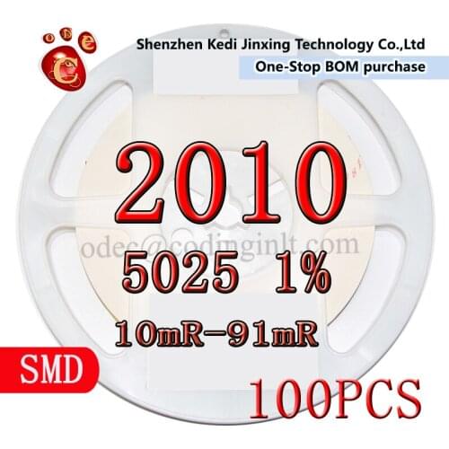 2010 5025 1% SMD resistor 100pcs 10mR 12mR 15mR 20mR 22mR 24mR 30mR 33mR 36mR 39mR 43mR 47mR 51mR 56mR 62mR 68mR 75mR 82mR 91Mr