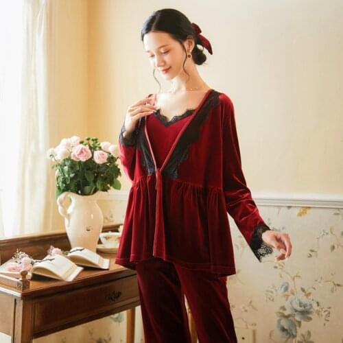 2020 Robes Sets 3Pcs Kimono Robe Bathrobe Sexy Sleepwear Peignoir Wedding Robes Bridesmaid Robes Camisole Pant