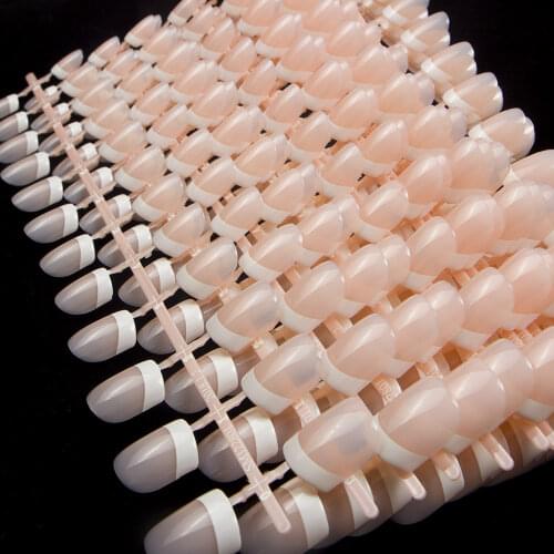 240pcs/pack Full Cover French Nail Tips Nude Natural False Nails New Girls/Bride ABS Decorated Classic Fake Nail Art Tips