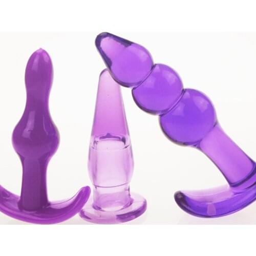 3pcs/set Jelly Soft Smooth Touch Anal Toys Butt Plug anus Beads for Beginners, Adult Sex Products Sex Toys