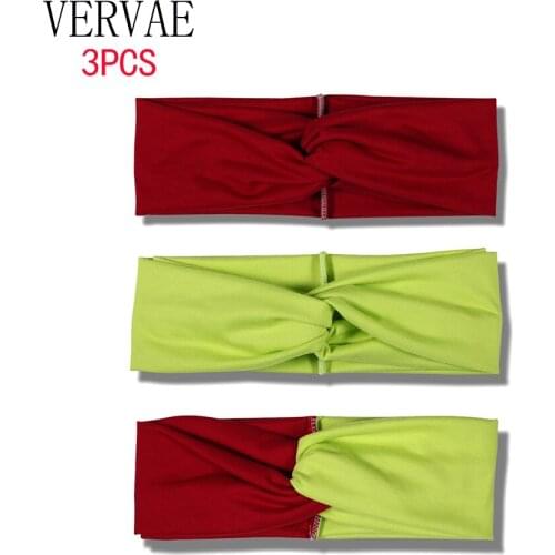 3 Pcs Solid Hair Accessories for Women Headbands Girls Cotton Cute Hair Band Soft Elastic Headband 2020 VERVAE 15 Colors