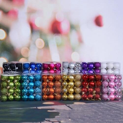 3 Cm 24 Pcs/Lot Plastic Christmas Ball Christmas Tree Pendant Ornament Mall Hotel Christmas Decorations New Year Hanging Balls