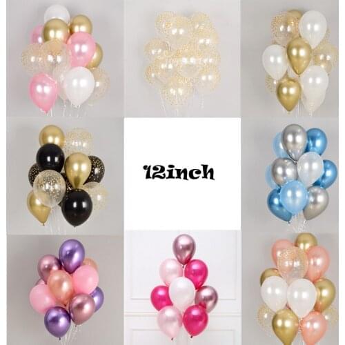 30pcs/pack 12inch Metallic Kids Birthday Gold Balloon Bouquet Wedding Polkadot Golobs Confetti Helium Balloons Decorations