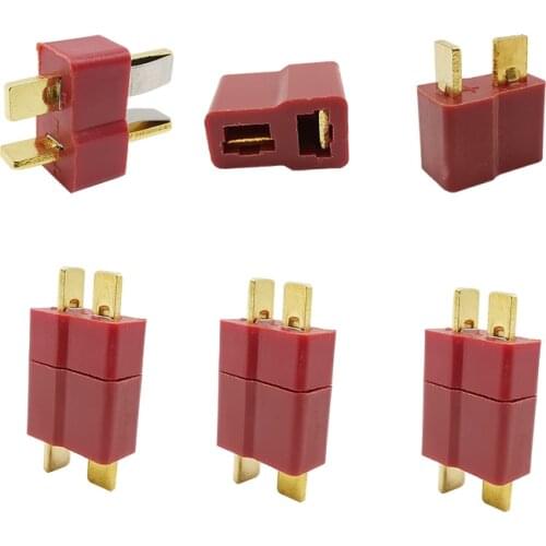 5 Pairs T Plug Male & Female Deans Terminals Plug Jack Battery Connectors Kits for Lipo Battery RC Helicopter RC Car Boat