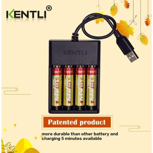 8pcs KENTLI 1.5V AA PK5 2800mWh rechargeable lithium li-ion batteries batterie+ 4 slots quick AA charger