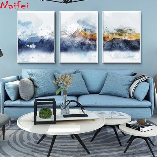 DIY 5D Diamond Painting Abstract Landscape Full Square Round Drill Mosaic Cross Stitch Diamond Embroidery Home Decor 3 Panels