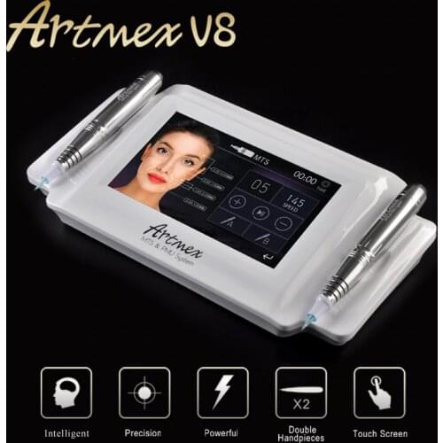 Artmex V8 Tattoo Permanent Makeup Pen Machine Eyebrow Make Up&Lip Rotary Tattoo Machine MTS PMU System Strong Motor Pen Gun