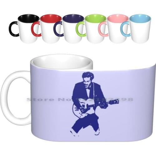 Chuck Ceramic Mugs Coffee Cups Milk Tea Mug Chuck Berry Icon Idol Blue Famous Music Musician Celebrity Creative Trending