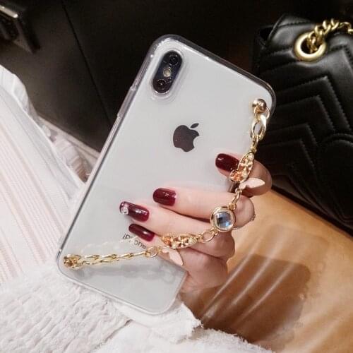 Wrist Chain Case for iPhone 12 Pro Max 6 7 8 Plus XR XS Max Clear Cases Cute Butterfly Bracelet Chain Hanging Case for iPhone 11