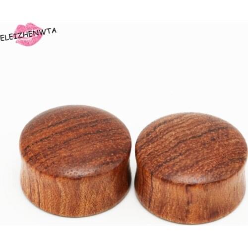ELEIHENWTA 8mm-20mm 2 pcs Solid Wooden Tunnel Ear Plug Flesh Piercing Fashion Body Jewelry Ear Expander Reamer Stretching