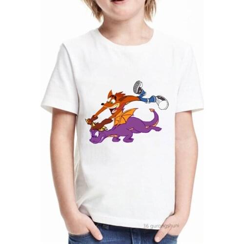 Funny Mythology Cut Dragon Tail Anime Cartoon Print T-shirt Boy Fashion T Shirt Kids Clothes Summer Tops Harajuku Short Sleeve