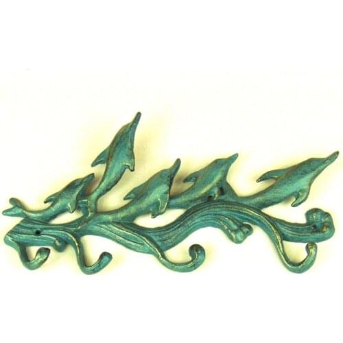 Creative Cast Iron Dolphin Wall Hook Decorative Metal Marine Animal Hanger Device Homeware Craft Ornament Accessories Furnishing