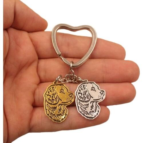 Labrador Retriever Dog Animal Antique Gold Silver Plated Metal Pendant Keychain For Bag Car Women Men Love Jewelry K145