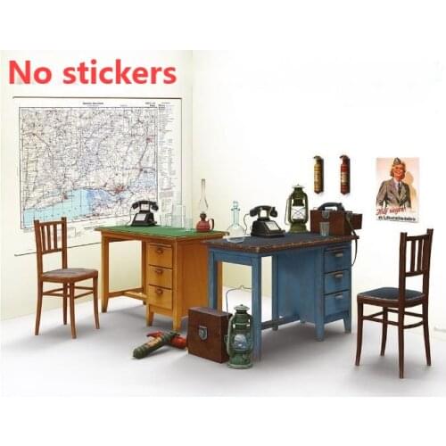 1/35 Scale Die-casting Resin Model Making Desk Office Scene Layout Model Unpainted (no Stickers)