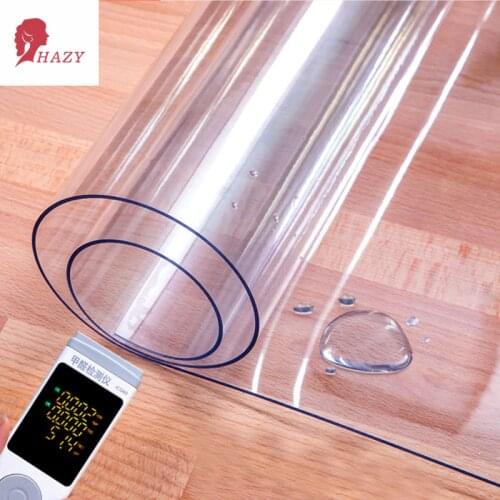 HAZY 2mm Transparent PVC Tablecloth Waterproof Rectangle Table Cloths Coffee Table Mat Table Cover for Kitchen Soft Glass Cloth