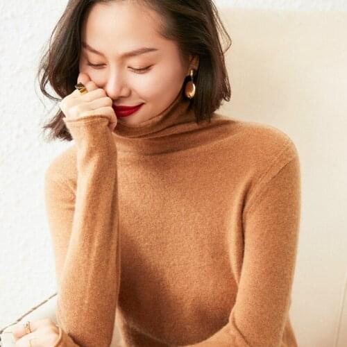 Soft and Warm Women Sweaters 100% Goat Cashmere Knitted Jumpers 2020 New Winter Turtleneck Tops Female Standard Clothes