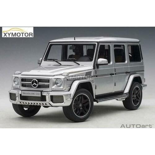 New AUTOART 1:18 For Benz G63 AMG 2017 Diecast Model Car Boys girls gift Collection Ornament Display Silver:Blue Metal,Plastic