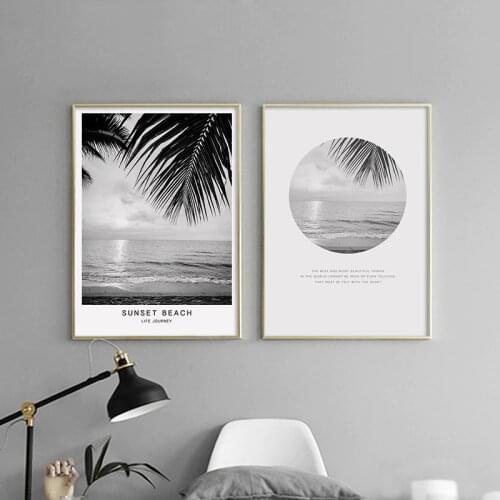 Beach Landscape Poster Canvas Painting Picture Nordic Wall Pictures Poster Print Decorative Pictures Wall Painting Wall Art BW03