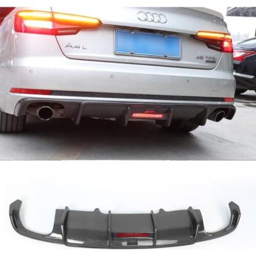 Carbon Fiber Car Rear Trunk Lip Bumper Diffuser Protector Cover Fits For Audi A4 Sline S4 B9 2017 2018 2019