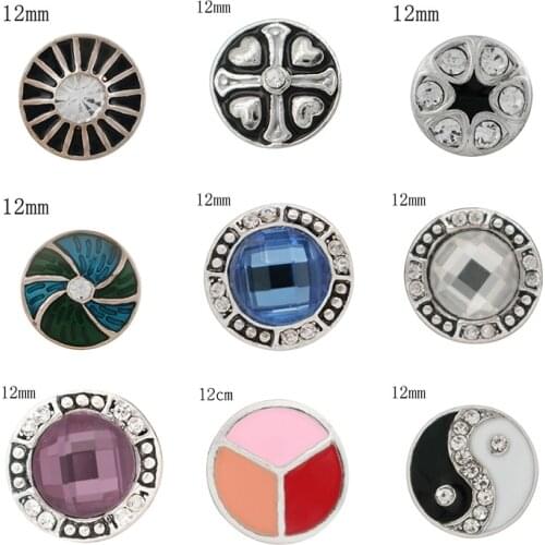 LOVE Sun 12mm Rhinestone Charms Metal snap button DIY jewelry KS2026