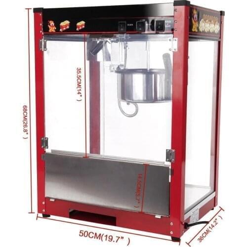 Easy Move CE Approved 8oz Tempered Glass Commercial Electric Factory Popcorn Machine Industrial