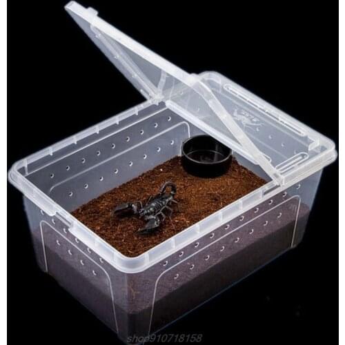 Transparent Plastic Box Insect Reptile Transport Breeding Live Food Feeding Box J19 21 Dropship
