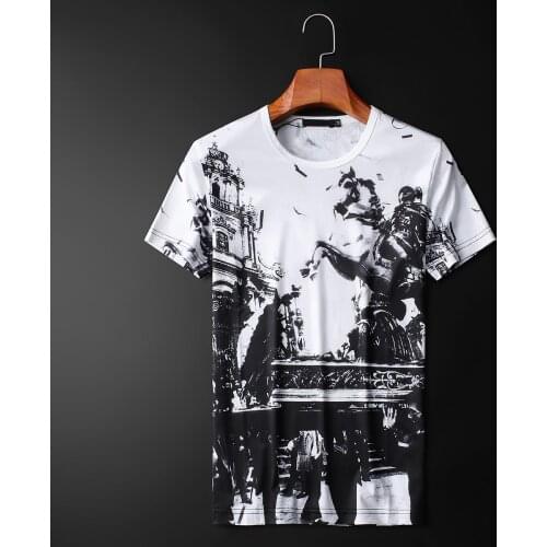 All Printed Mens High Quality Short Sleeve Round Collar Male T-shirts Plus Size 5xl Fashion Slim Fit Man Tee