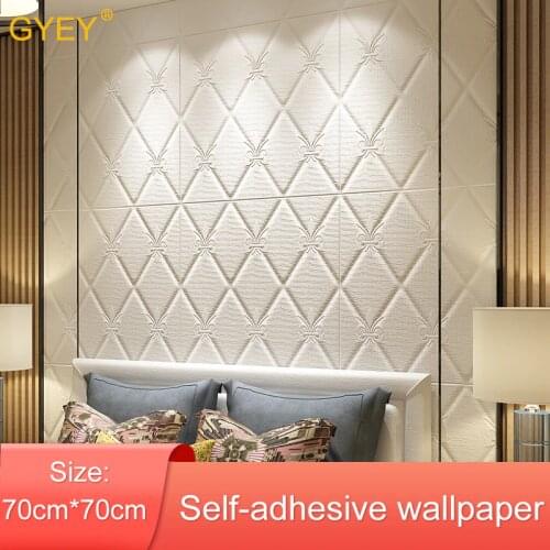 Self Adhesive 3D Brick Wall Stickers Living Waterproof Foam Room Bedroom DIY Adhesive Wallpaper Art 70*70*0.7cm home Wall Decals
