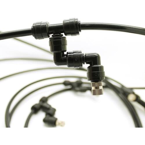 Low Pressure Water Misting Hose Sprinkler Cooling System Kit 6m Long Black