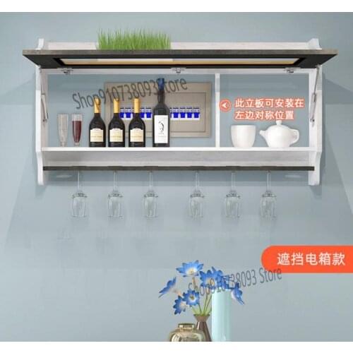 Nordic Restaurant Wine Cabinet Wine Rack Wall Red Wine Rack Ultra Thin Solid Wood Creative Modern Simple Hanging Shelf