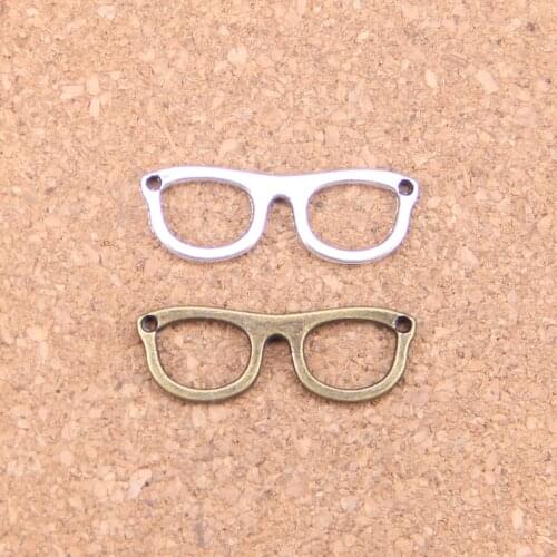 20pcs Charms glasses sunglasses 29x10mm Antique Pendants,Vintage Tibetan Silver Jewelry,DIY for bracelet necklace