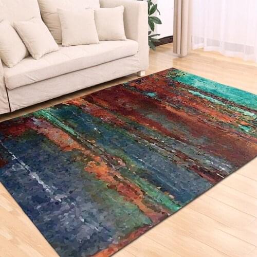 Modern Nordic Oil Painting Style Art Geometry Floor Mat Door Mat Small Carpet Anti-slip Mat Bedroom Home Decoration