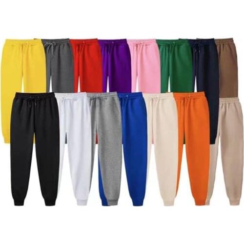 Sweatpants Spring and Autumn Sports Pants Solid Color Mid-Waist Drawstring Feet Jogging Fitness Pants Loose Casual Trousers