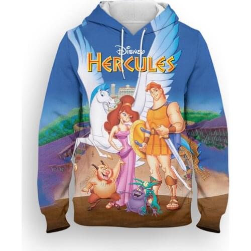 Oversized Hoodie For Boy Girl Kids Fashion Spring Cartoon Anime Womens Sweatshirt Disney Hercules 3D Print Women Clothing