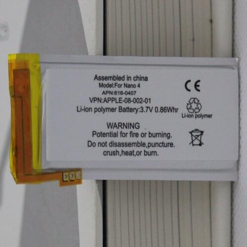 ISUNOO 10pcs/lot 3.7V Li-ion Polymer Battery Replacement for iPod Nano 4 4th Gen