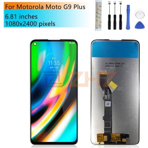 For Motorola Moto G9 Plus LCD Display Touch Screen Digitizer Assembly XT2087-1 Display Replacement Repair Parts Free Tools