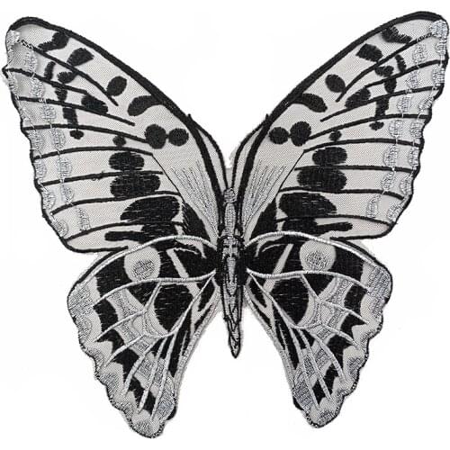 1pcs High Quality black butterfly Lace Fabric For Neckline cloth lace Fabric Applique Guipure Diy Craft For Sewing