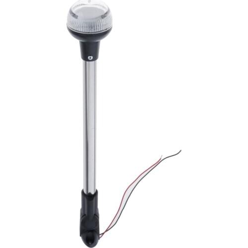 16 inch Marine Navigation Anchor Lights Fold Down Stern Pole Light All-Round 360 Degree LED Signal Lamp for Boat Yacht