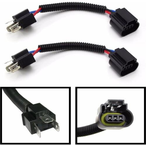 2 Pcs X H4 9003 To H13 9008 Pigtail Wire Wiring Harness Adapters For H4/H13 Headlight Conversion Retrofit