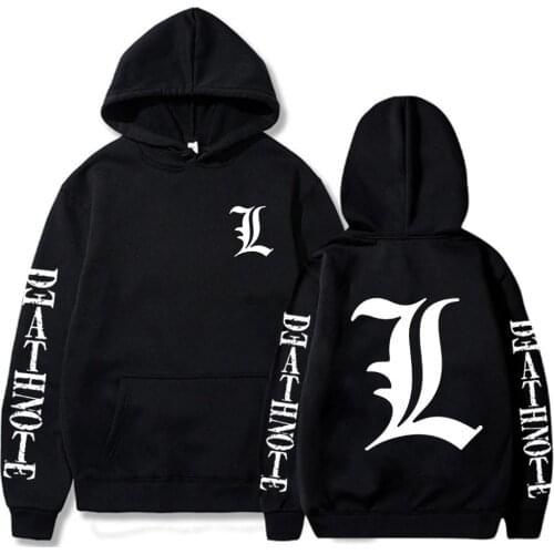 2021 Hot Death Note Logo Hoodie Anime Pullovers Tops Long Sleeves Sweatshirts for Men Autumn Man Clothes Homme