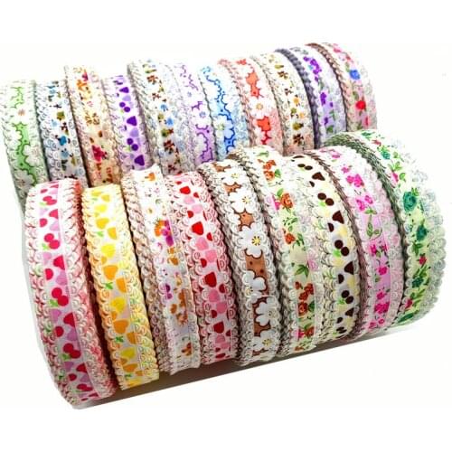 5Yards/lot 18mm Cotton Ribbon Handmade Design Printed Cotton Ribbons For Wedding Christmas Decoration DIY Sewing Fabric