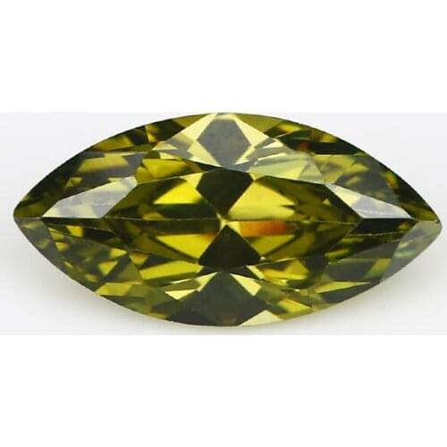 50PCS 1.5x3~10x20mm Marquise Shape Loose CZ Stone Olive Green AAAAA Cubic zirconia Synthetic stone For Jewelry DIY Stone