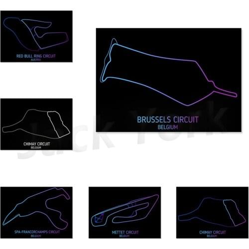 Abstract Track F1 Chimay Circuit Poster and Prints Modern City Canvas Painting Wall Art Picture For Living Room Home Decor