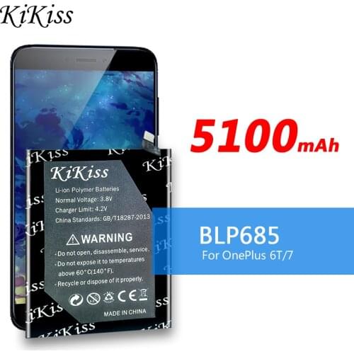 KiKiss 5100mAh BLP685 Battery for OnePlus 6T / 7 One Plus 1+ 6T / 7 High Capacity Phone Batteries Batterie Bateria + Gift Tools