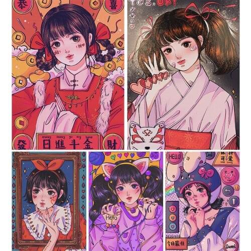 Diamond Painting 5D DIY Cartoon Hand-painted Girl Art Three-dimensional Rhinestone Decoration Hanging Painting Can Be Customized