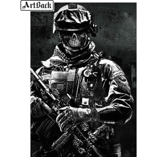 New 5d diy diamond painting skull warrior pattern full square drill new arrival diamond embroidery 3d diamond mosaic art