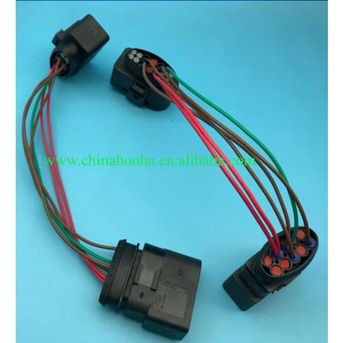 Free shipping 2 pcs/lot 10 pin male connector to 14 pin female connector with 20cm 18AWG wire 1J0973835 1J0973737