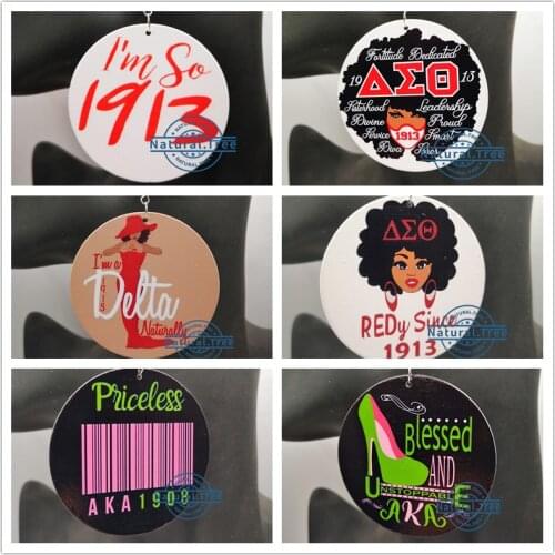 Free Shipping! Round DST and AKA Wood Earrings